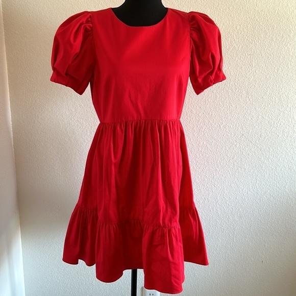 Alice+Olivia Tiered Mini Dress in Bright Poppy Size 8 - Picture 6 of 13